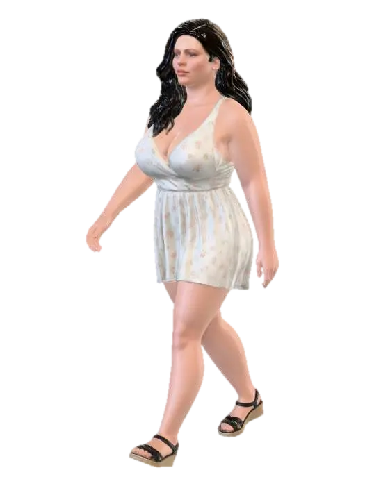 sindy walking - Big 3D model, vytvořený pomocí AI