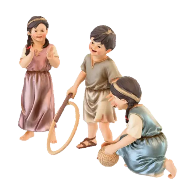 Playing Children Figurines 3D model, vytvořený pomocí AI