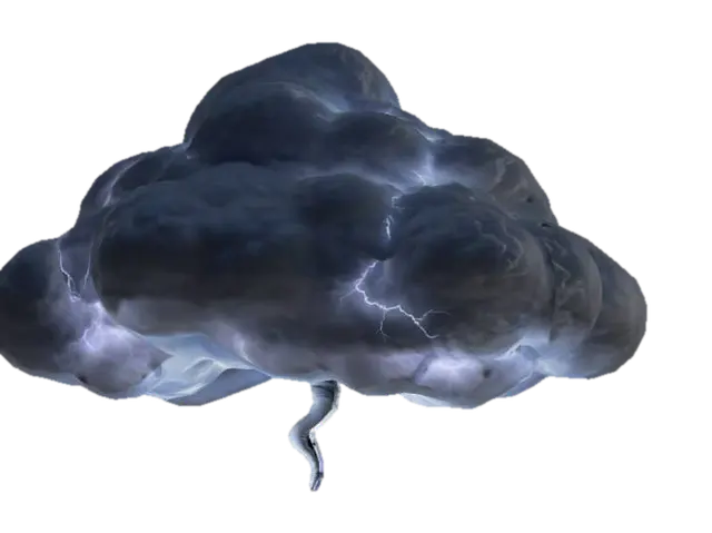 Create a gently swirling, medium-gray storm cloud that’s not too dark. A single,… - Atmosphere 3D model, vytvořený pomocí AI