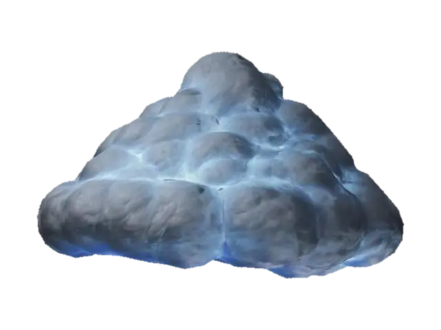 Create a gently swirling, medium-gray storm cloud that’s not too dark.… - Atmospheric 3D model, vytvořený pomocí AI