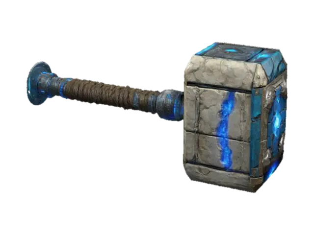 #ChronoForgeWeapon#, Create a massive warhammer that combines prehistoric… 3D model, vytvořený pomocí AI