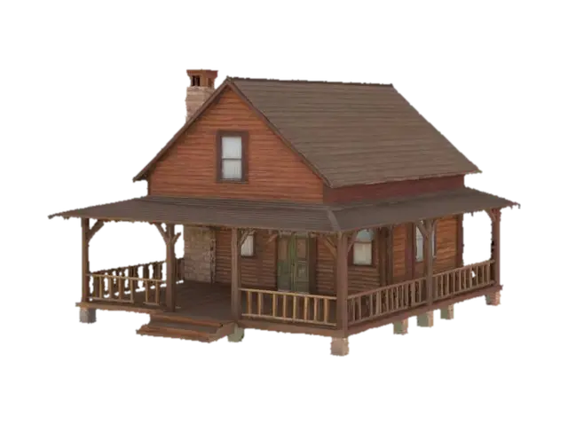 3D model for old west home, 1800's