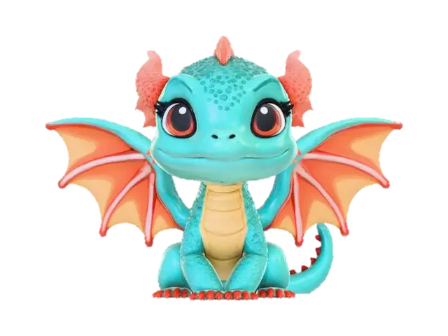3D model for Cute flying dragon