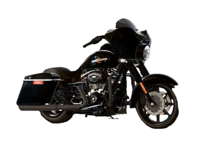 Harley Davidson Street Glide motorcycle with a custom usa paint job 3D model, vytvořený pomocí AI