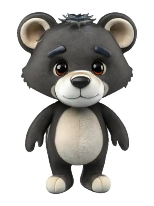 Cuddly Bear - Stuffed 3D model, vytvořený pomocí AI