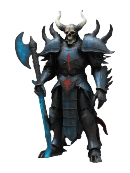 #ChronoForgeWeapon#, Design a Nightmare Guardian, a towering armored entity… 3D model, vytvořený pomocí AI
