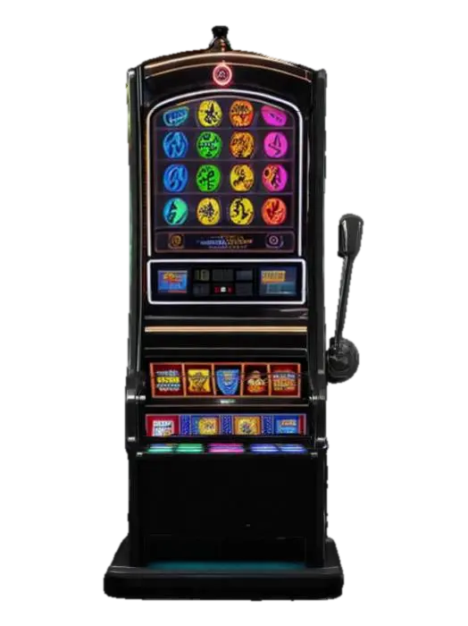 Design a sleek, modern slot machine with a tall, curved frame and a large digital… - Led 3D model, vytvořený pomocí AI