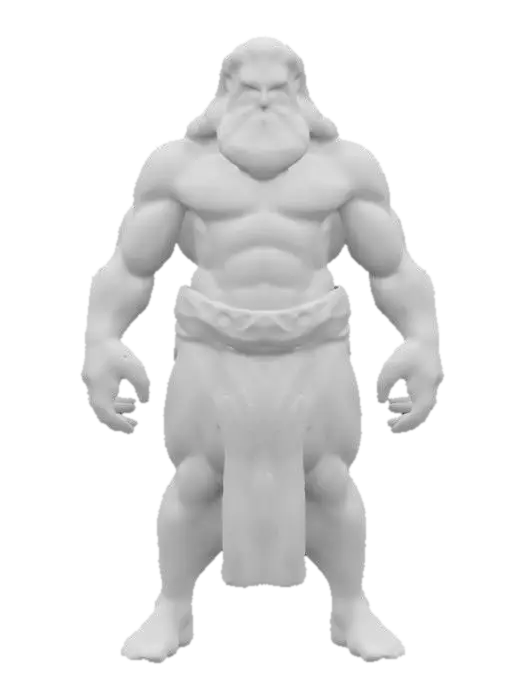 3D model for #valentine#, Model an imposing figure of Zeus that appears ominously possessed. He stands in a classic Greek pose, but his expression is warped by unnatural rage—eyes sunken and glowing faint red. Cracks run along his arms and torso, pulsing with the same eerie light. The god's surface shows detail. very powerful, strong pose