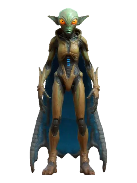 #game figure#, Design an original, highly detailed alien nomad character who just… - Advanced 3D model, vytvořený pomocí AI
