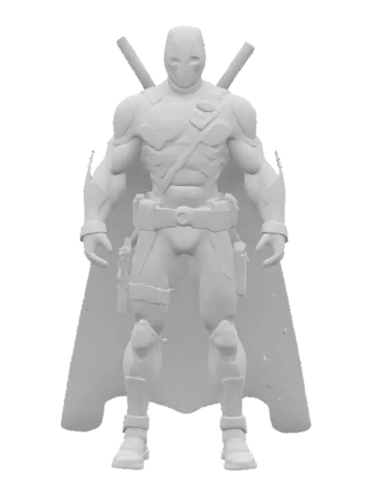 3D model for Deadpool in Blue and gold, as a God