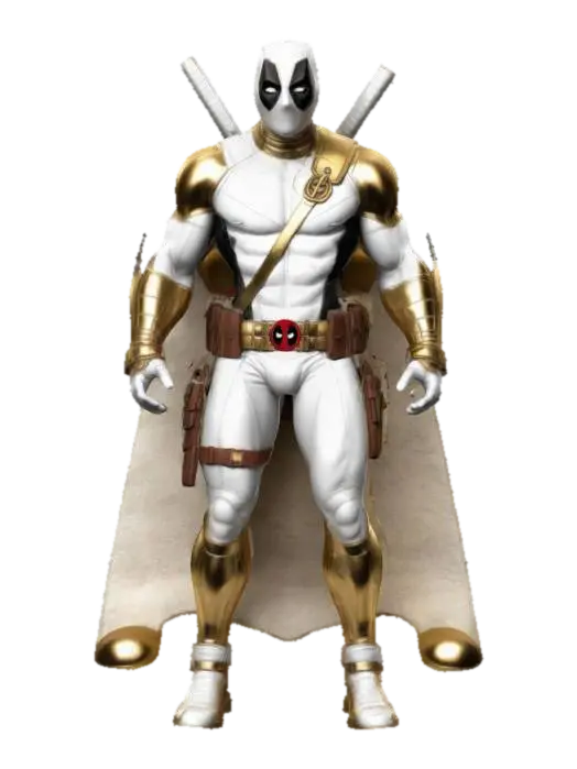 3D model for Deadpool in Blue and gold, as a God