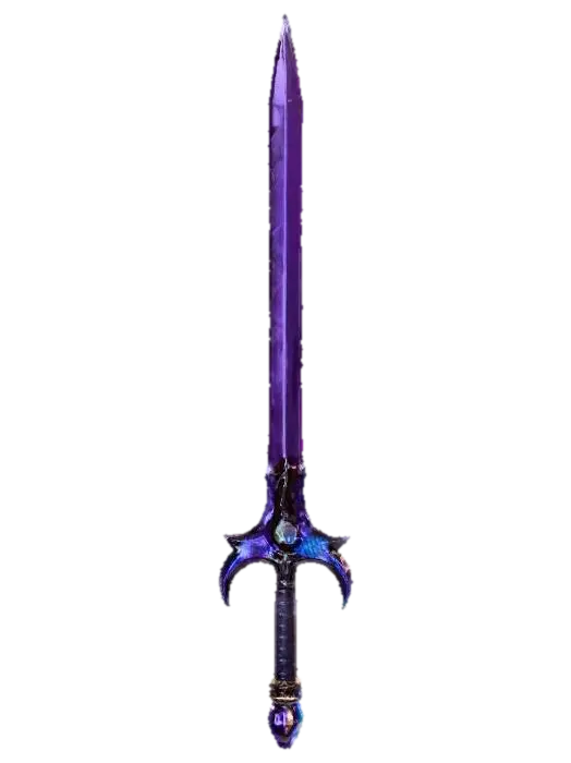 A legendary sword, exquisitely crafted from a rare, shimmering obsidian-like… 3D model, vytvořený pomocí AI