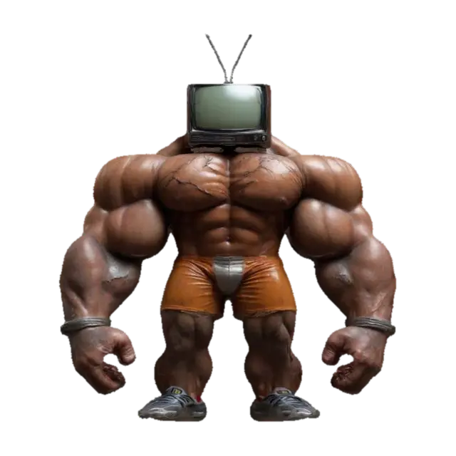 Television Titan - Bodybuilder 3D model, vytvořený pomocí AI