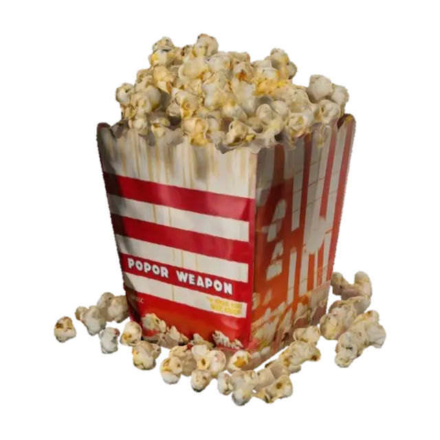 Popcorn in an AMC Movie Theatre bag. , #ChronoForgeWeapon# - Popular 3D model, vytvořený pomocí AI