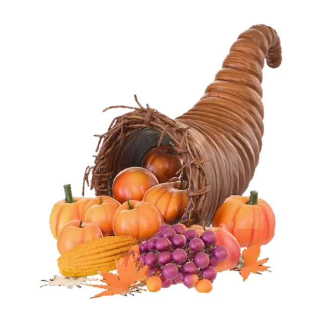 Thanksgiving Cornucopia 3D model, game ready, #Thanksgiving# 3D model, vytvořený pomocí AI