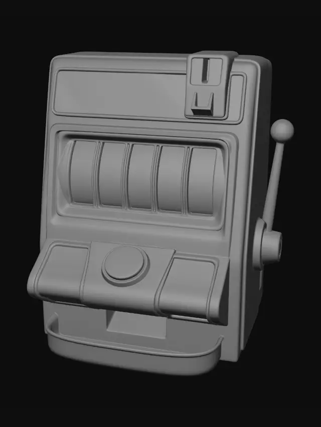 3D model for Vintage Brass Slot Machine