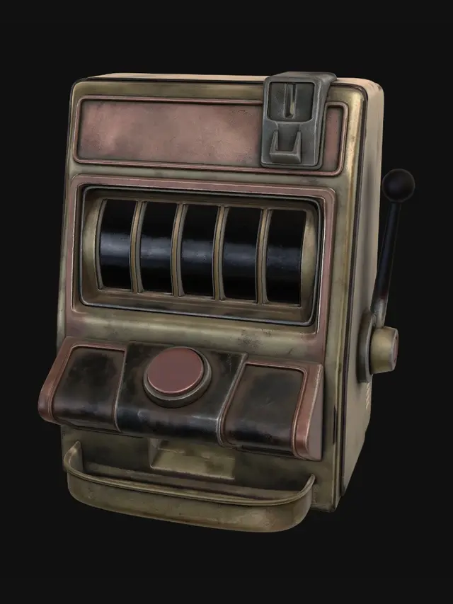 3D model for Vintage Brass Slot Machine