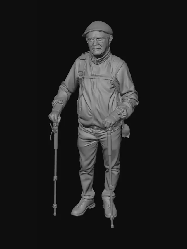 3D model for Elder Hiker in the Park
