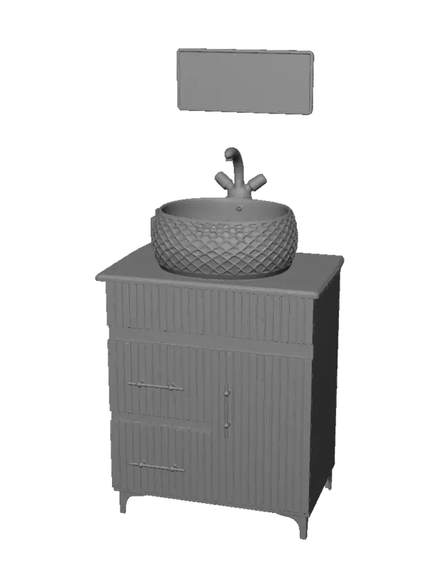 3D model for Lattice Vessel Sink on Marble Vanity