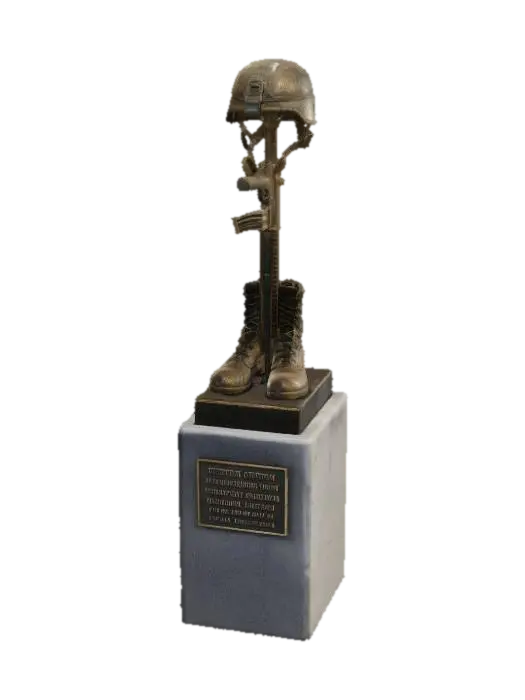 Boots and Rifle Memorial - Poppy 3D model, AI generated