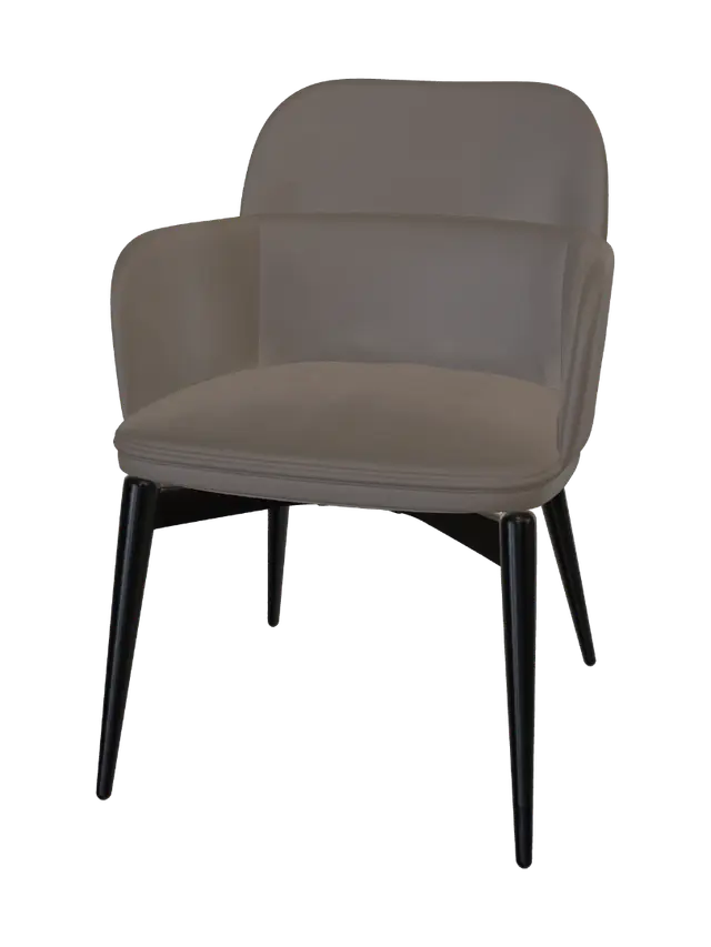 3D model for Mid-Century Taupe Leather Armchair