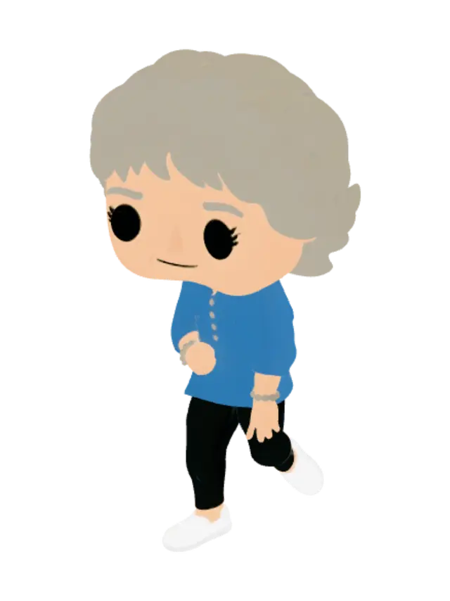 Grandma in Blue 3D model, vytvořený pomocí AI