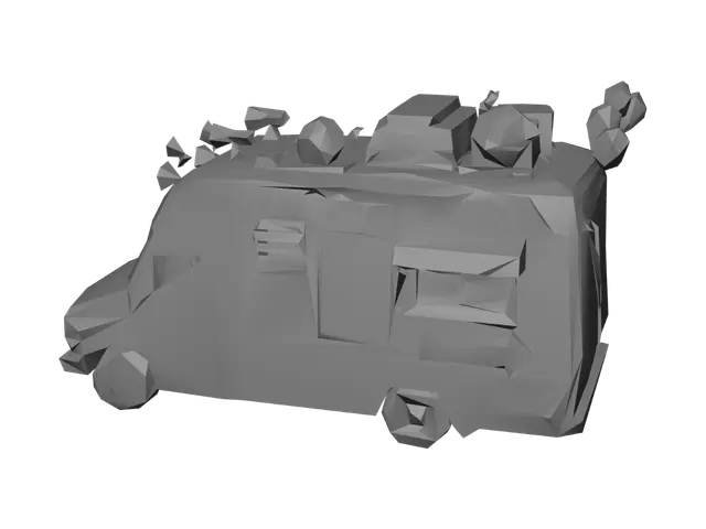3D model for Rusty Circus Bus with Jackpot Clown and Balloons