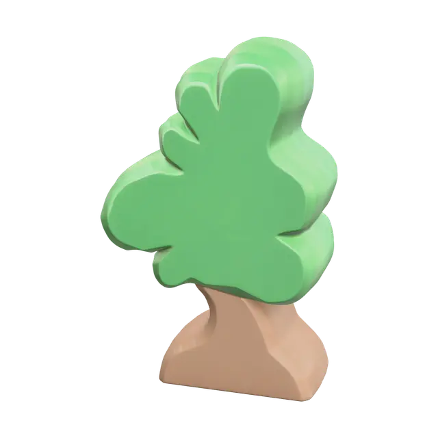 Ornate Cartoon Tree 3D model, vytvořený pomocí AI