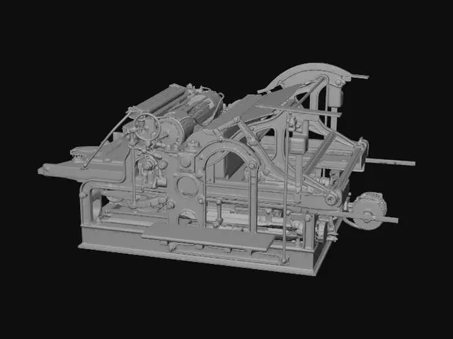 3D model for Antique printing press
