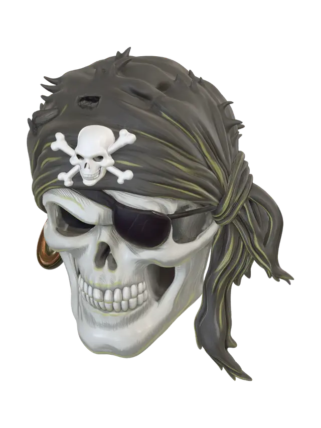 3D model for Pirate Skull with Bandana