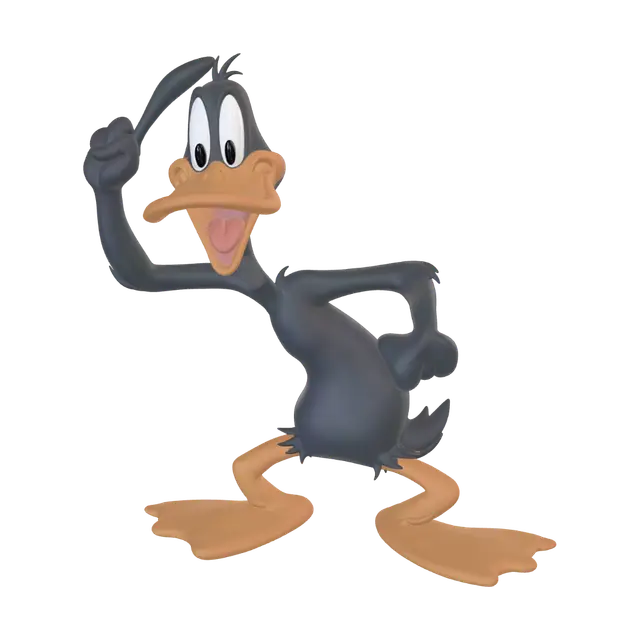 Daffy Duck - Muppetlike 3D-model, gegenereerd door AI