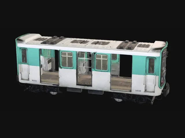 3D model for Teal Metro Train at Platform