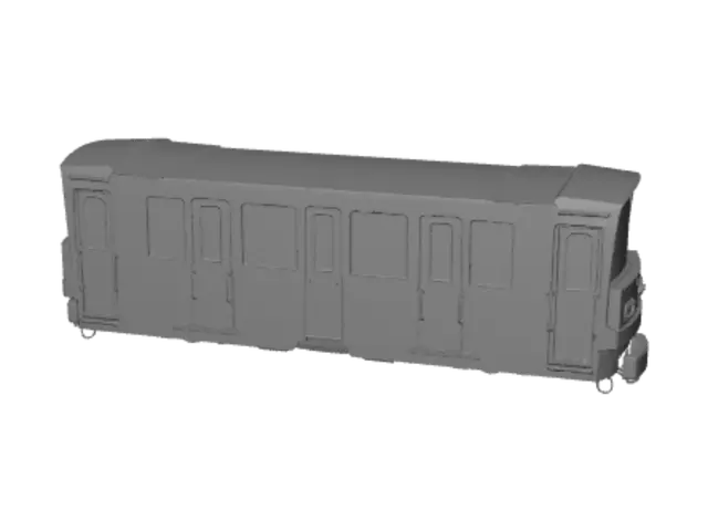 3D model for Green and White Metro Train at Platform