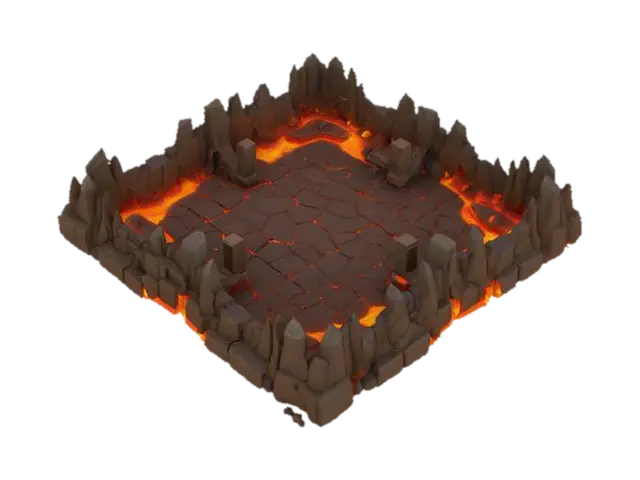 Inferno Arena 3D model, vytvořený pomocí AI