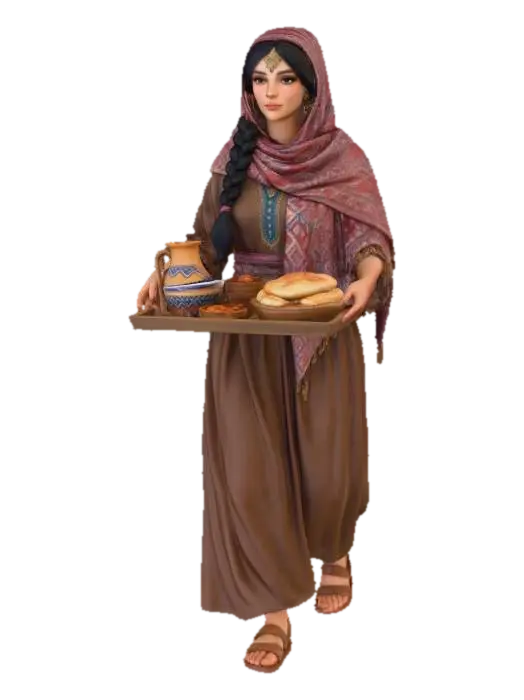 Sunlit Desert Vendor - Arab 3D model, vytvořený pomocí AI