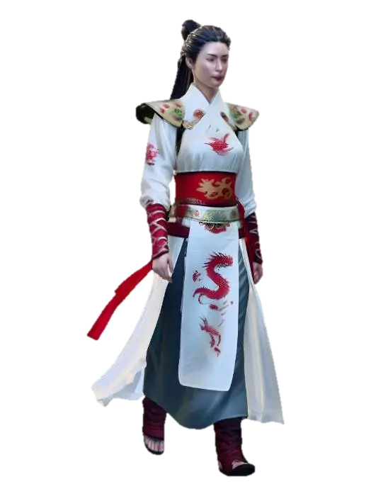 Empress of the Dragon Gate - Asia 3D model, vytvořený pomocí AI