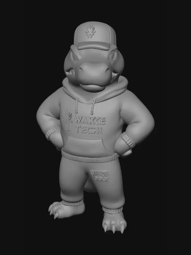 3D model for Wake Tech Crocodile Mascot