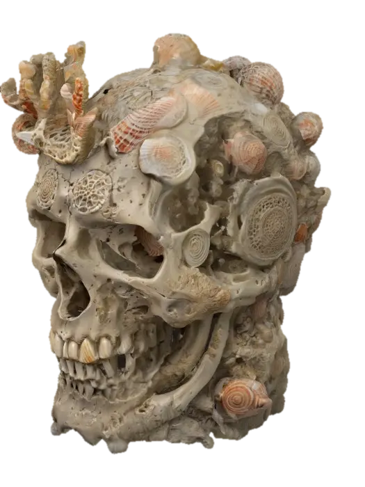 Coral Skull Artifact 3D model, vytvořený pomocí AI