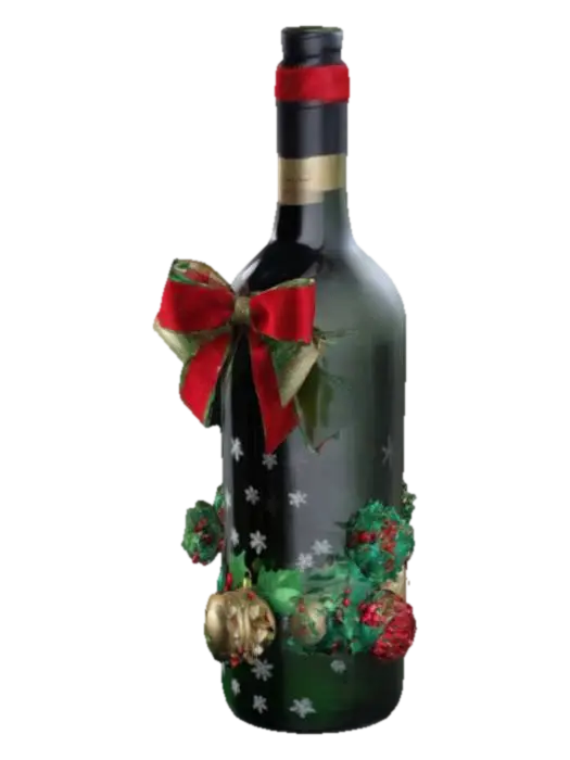 christmas themed wine bottle - Christmasadventure 3D model, vytvořený pomocí AI