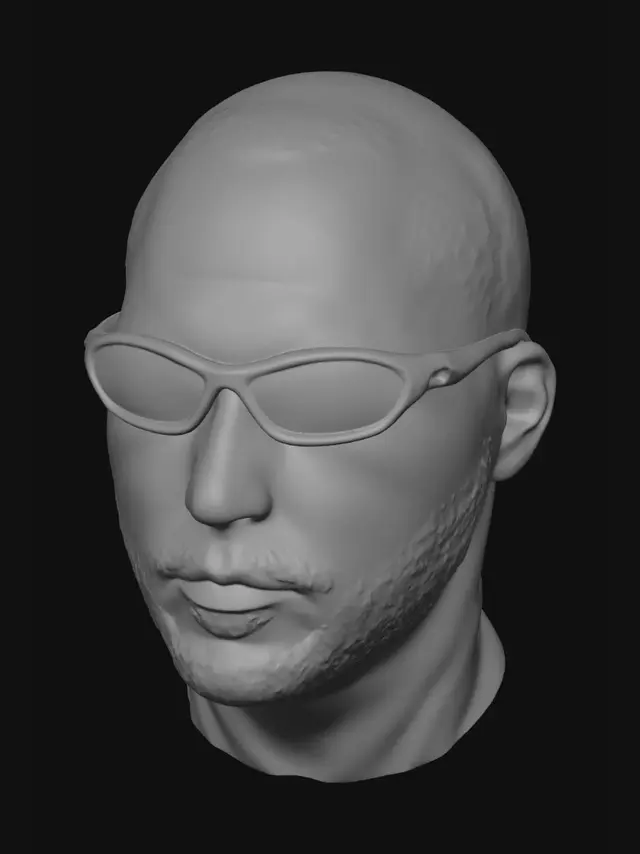 3D model for Selfie in a Car with Sunglasses