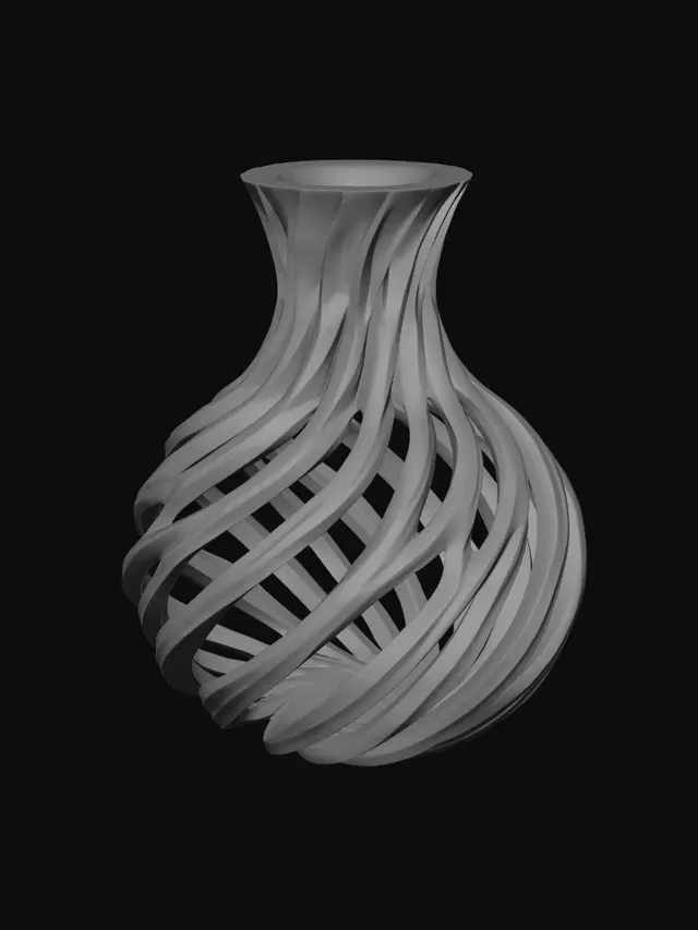 3D model for An intricate vase designed to use multicolored PLA Silk fiber