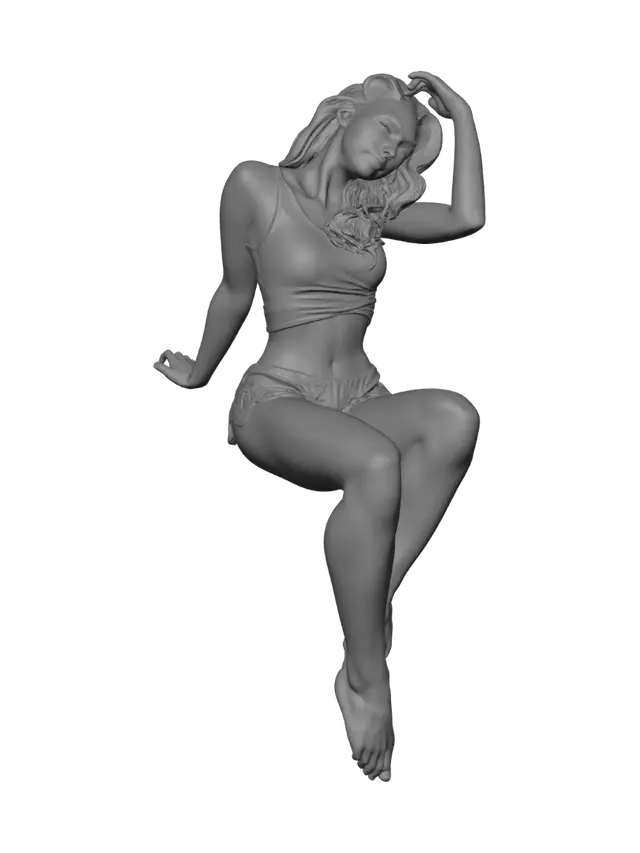 3D model for Contemplative Pose in White