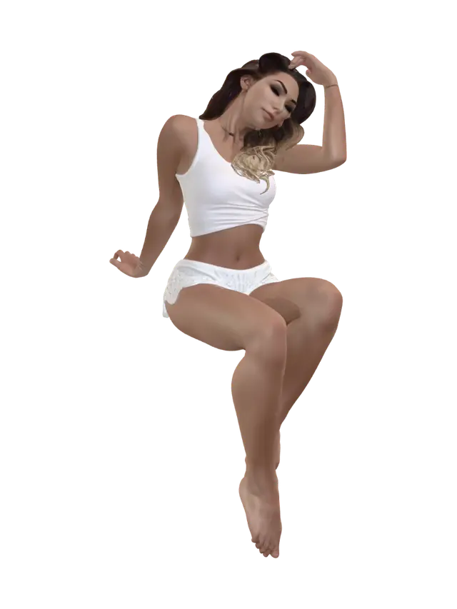 3D model for Contemplative Pose in White
