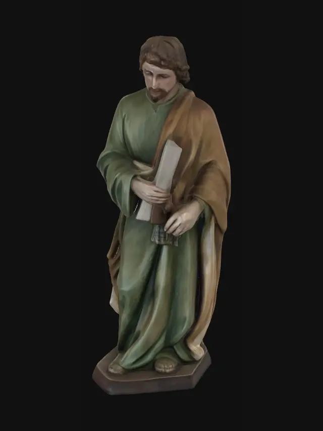 3D model for Statue of a bearded man in robes holding a book