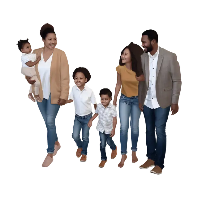Family Walk 3D model, vytvořený pomocí AI