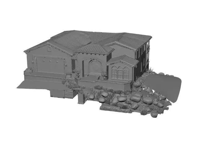 3D model for Hillside Villa at Sunset
