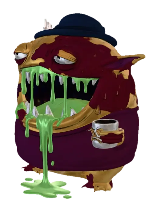 Gooey Gambler 3D model, vytvořený pomocí AI