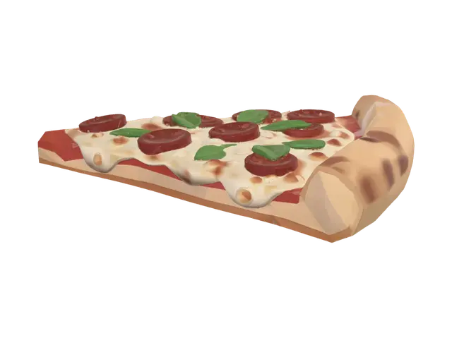 3D model for Steaming Pepperoni Pizza Slice