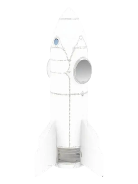 Create a basic space shuttle rocket. Slightly about the center of the rocket ship… 3D model, vytvořený pomocí AI