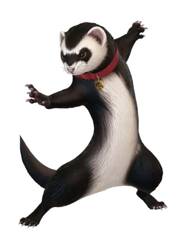 Dancing Ferret 3D model, vytvořený pomocí AI